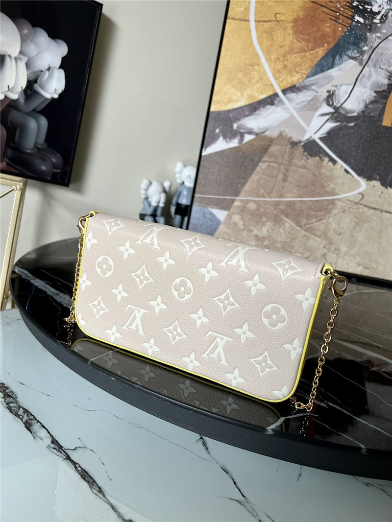 Louis Vuitton FÉLICIE POCHETTE Monogram Empreinte Beige/Pink High