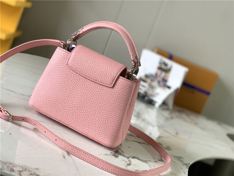 Louis Vuitton CAPUCINES MINI Taurillon/Lizard Pink M94048 High