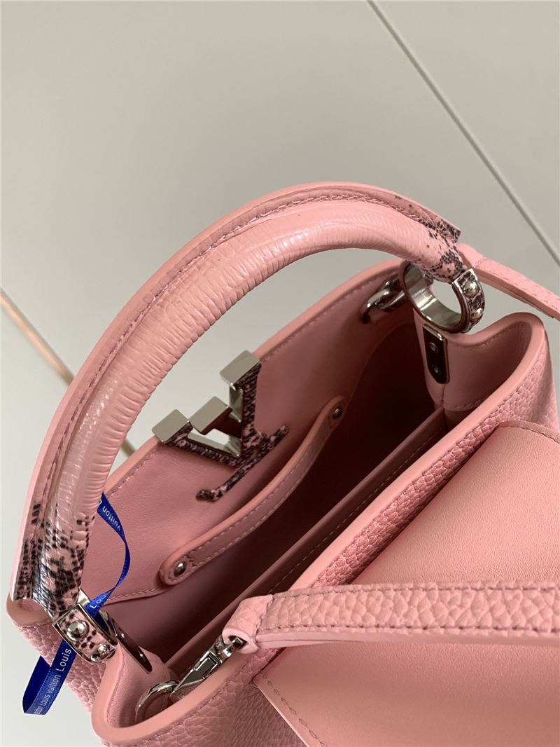 Louis Vuitton CAPUCINES MINI Taurillon/Lizard Pink M94048 High