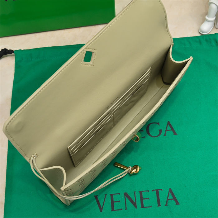 BV Long Clutch Andiamo With Handle Travertine High