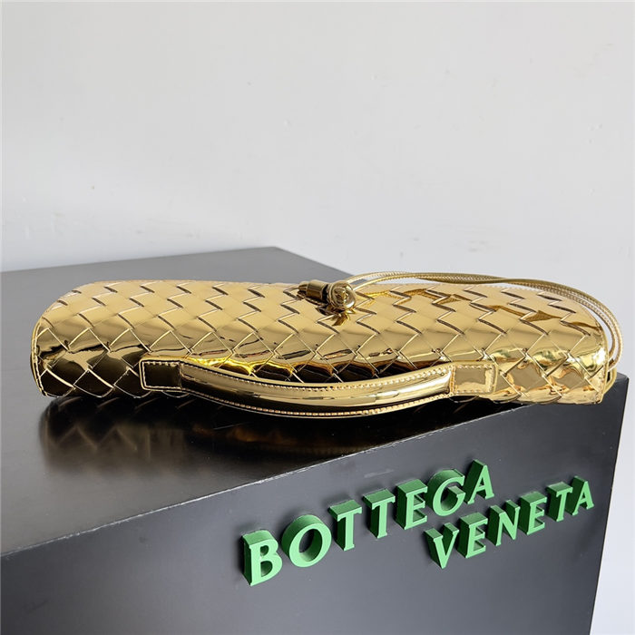 BV Long Clutch Andiamo With Handle Gold High