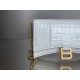 WOMEN'S HOURGLASS WALLET ON CHAIN IN Shiny Crocodile Embossed White High