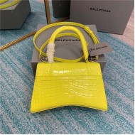 WOMEN'S HOURGLASS SMALL TOP HANDLE BAG Crocodile Yellow High