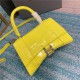 WOMEN'S HOURGLASS SMALL TOP HANDLE BAG Crocodile Yellow High