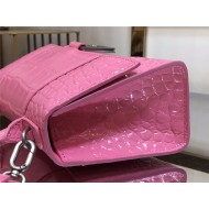 WOMEN'S HOURGLASS XS TOP HANDLE BAG Crocodile Pink High