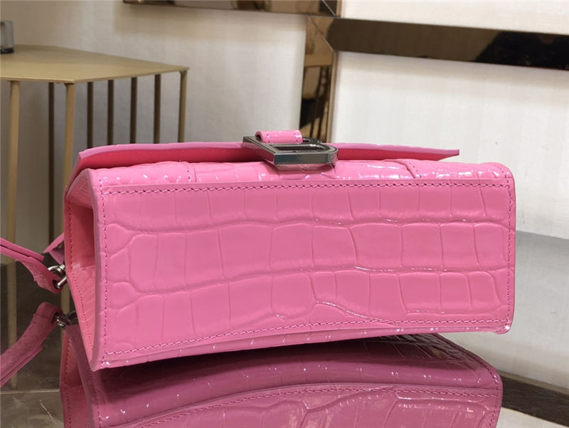 WOMEN'S HOURGLASS XS TOP HANDLE BAG Crocodile Pink High