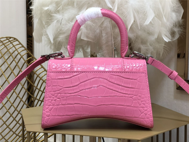 WOMEN'S HOURGLASS XS TOP HANDLE BAG Crocodile Pink High