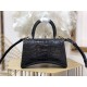 WOMEN'S HOURGLASS XS TOP HANDLE BAG Crocodile Black High