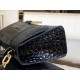 WOMEN'S HOURGLASS XS TOP HANDLE BAG Crocodile Black High