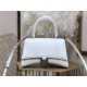 WOMEN'S HOURGLASS SMALL TOP HANDLE BAG Leather White High