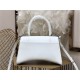 WOMEN'S HOURGLASS SMALL TOP HANDLE BAG Leather White High