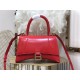 WOMEN'S HOURGLASS SMALL TOP HANDLE BAG Leather Red High