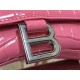 WOMEN'S HOURGLASS SMALL TOP HANDLE BAG Crocodile Pink High