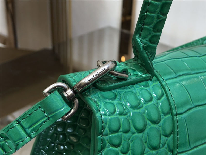 WOMEN'S HOURGLASS SMALL TOP HANDLE BAG Crocodile Green High