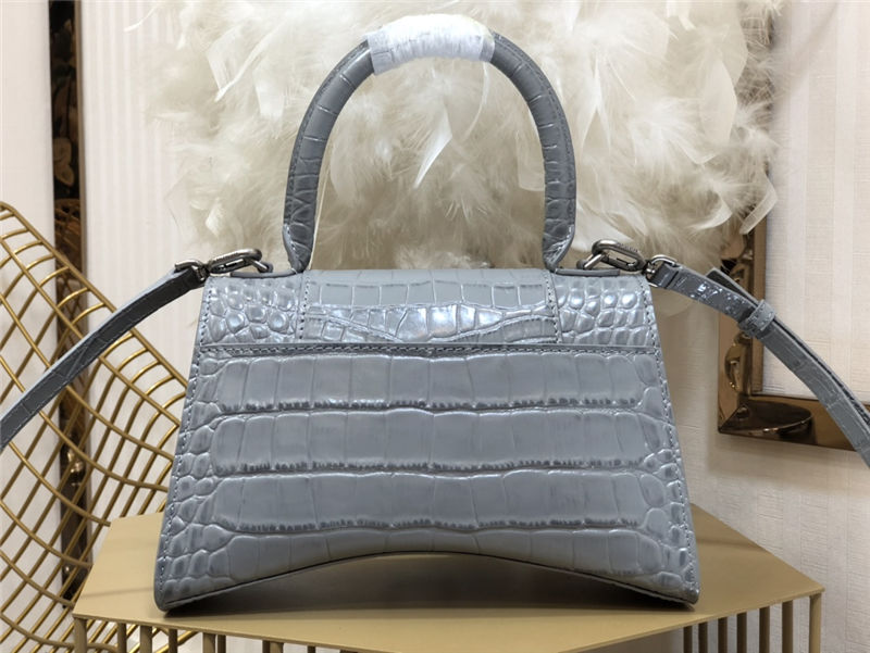 WOMEN'S HOURGLASS SMALL TOP HANDLE BAG Crocodile Grey High