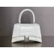 WOMEN'S HOURGLASS XS TOP HANDLE BAG Crocodile White High