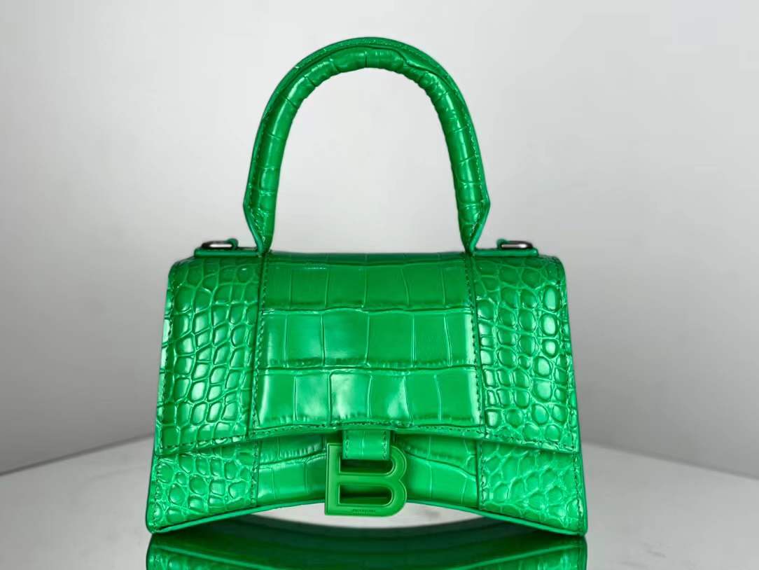 WOMEN'S HOURGLASS XS TOP HANDLE BAG Crocodile Green High