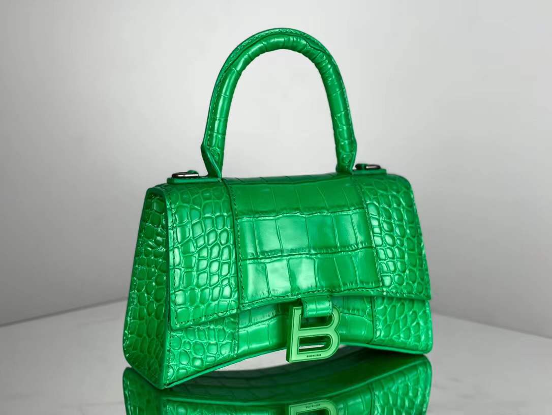 WOMEN'S HOURGLASS XS TOP HANDLE BAG Crocodile Green High