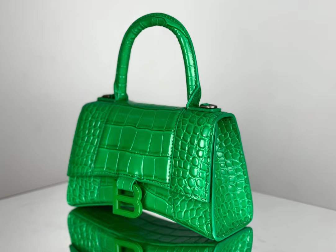 WOMEN'S HOURGLASS XS TOP HANDLE BAG Crocodile Green High