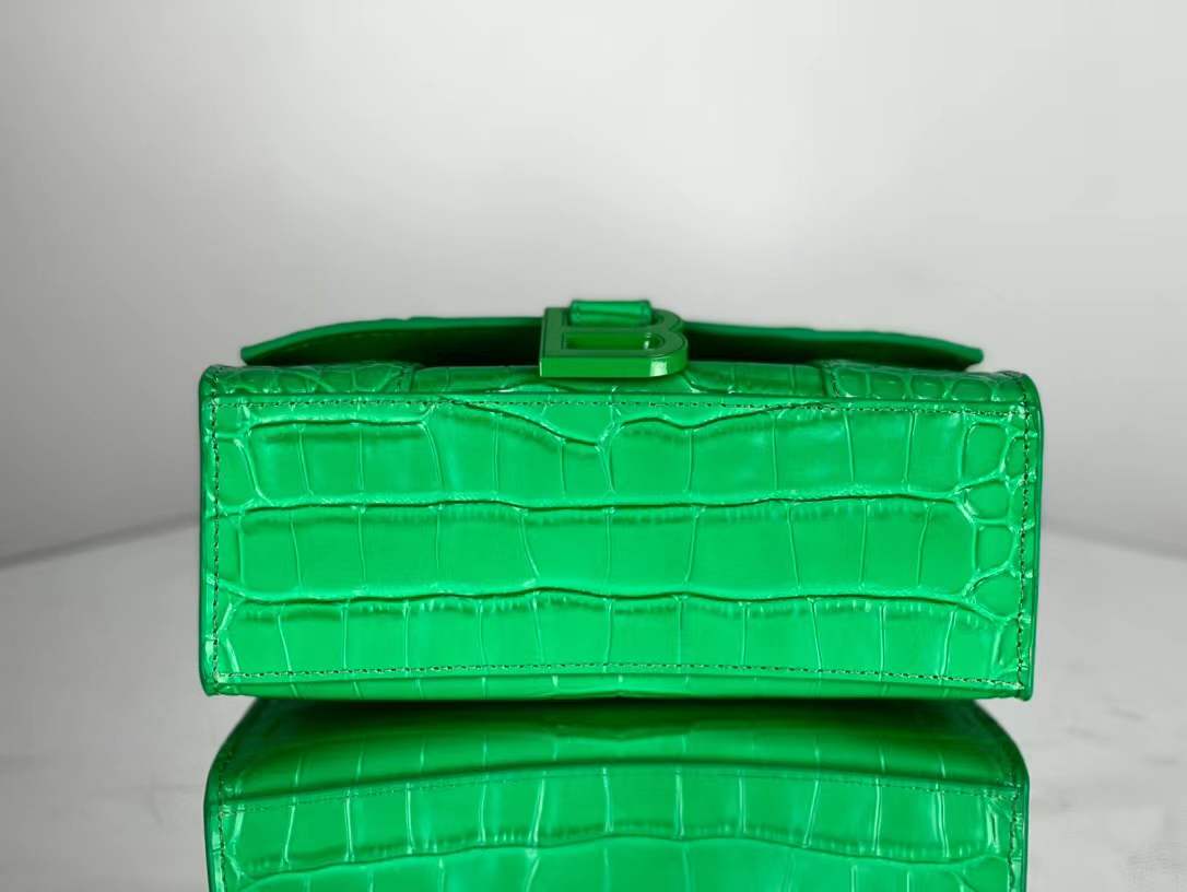 WOMEN'S HOURGLASS XS TOP HANDLE BAG Crocodile Green High