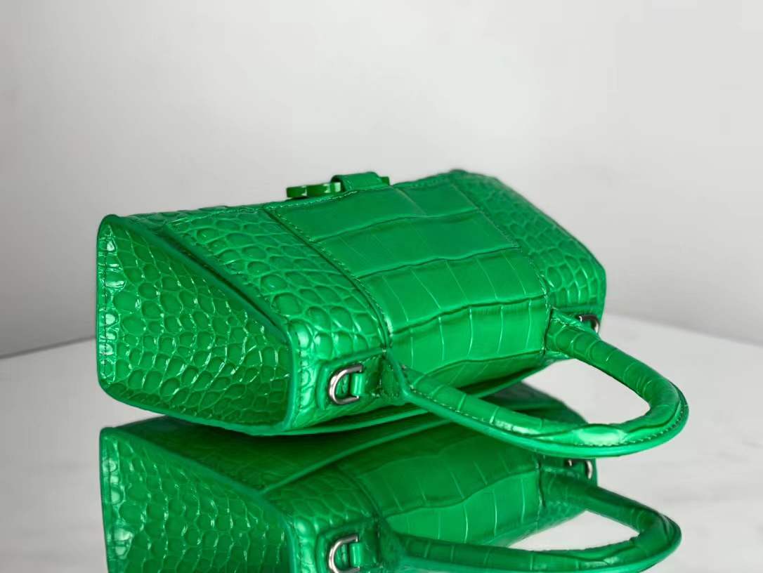 WOMEN'S HOURGLASS XS TOP HANDLE BAG Crocodile Green High