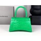 WOMEN'S HOURGLASS SMALL TOP HANDLE BAG Crocodile Green High