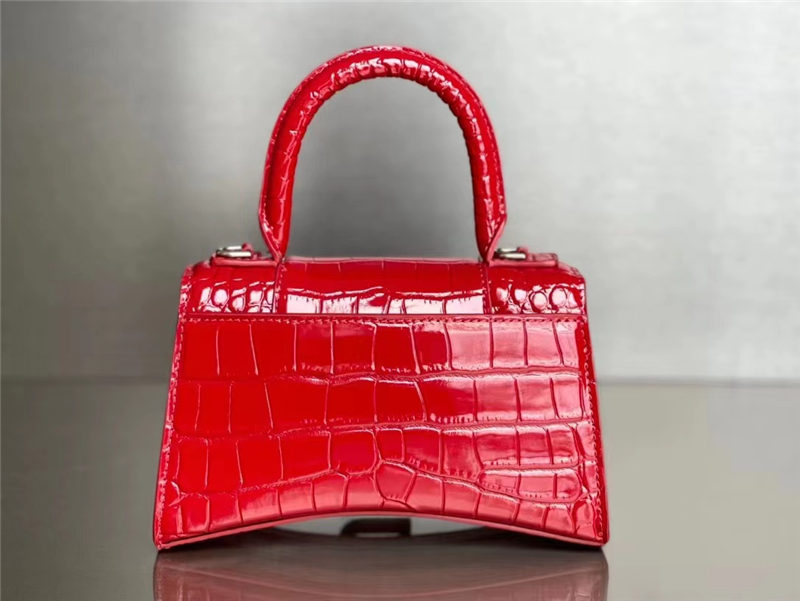 WOMEN'S HOURGLASS XS TOP HANDLE BAG Crocodile Red High