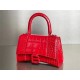 WOMEN'S HOURGLASS XS TOP HANDLE BAG Crocodile Red High