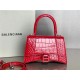 WOMEN'S HOURGLASS SMALL TOP HANDLE BAG Crocodile Red High