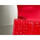 WOMEN'S HOURGLASS SMALL TOP HANDLE BAG Crocodile Red High