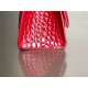 WOMEN'S HOURGLASS SMALL TOP HANDLE BAG Crocodile Red High