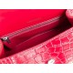 WOMEN'S HOURGLASS SMALL TOP HANDLE BAG Crocodile Red High