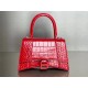 WOMEN'S HOURGLASS SMALL TOP HANDLE BAG Crocodile Red High