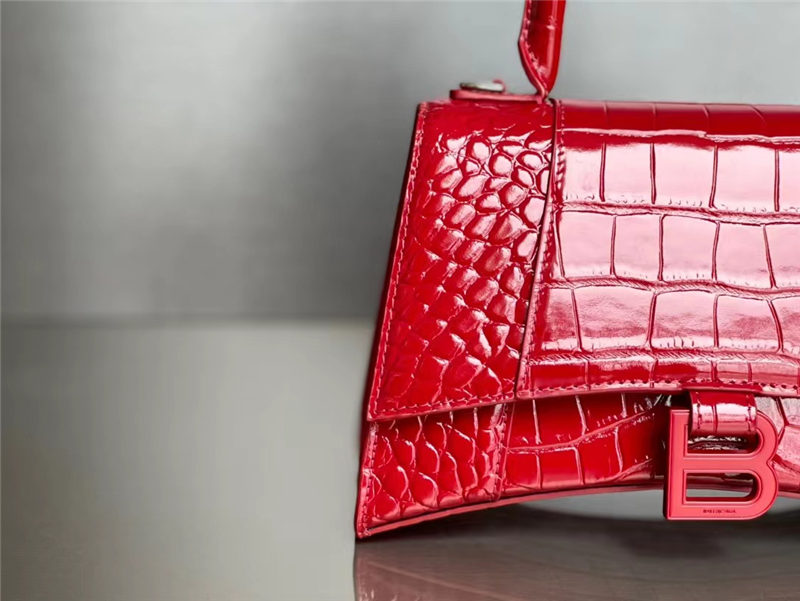 WOMEN'S HOURGLASS SMALL TOP HANDLE BAG Crocodile Red High