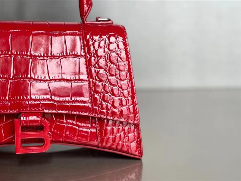 WOMEN'S HOURGLASS SMALL TOP HANDLE BAG Crocodile Red High