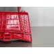 WOMEN'S HOURGLASS SMALL TOP HANDLE BAG Crocodile Red High