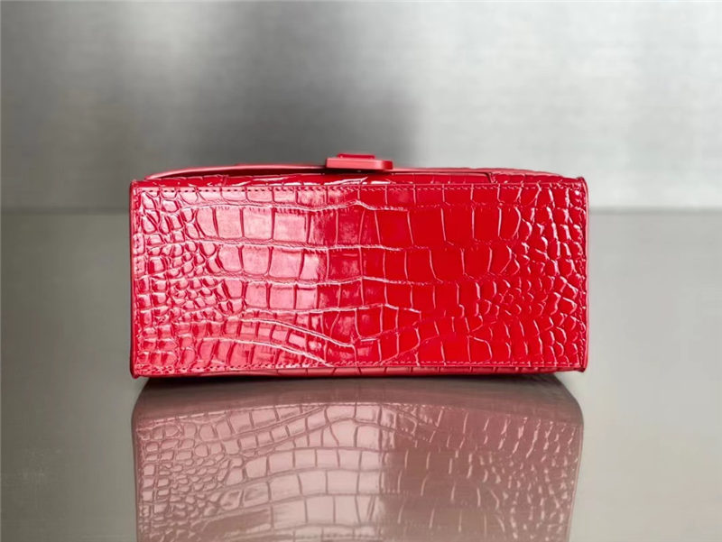 WOMEN'S HOURGLASS SMALL TOP HANDLE BAG Crocodile Red High