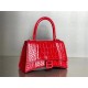 WOMEN'S HOURGLASS SMALL TOP HANDLE BAG Crocodile Red High