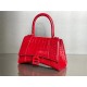 WOMEN'S HOURGLASS SMALL TOP HANDLE BAG Crocodile Red High