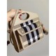 Mini Knitted Check and Leather Pocket Bag Beige High