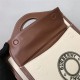 Small Logo Graphic Canvas and Leather Pocket Bag Tan High