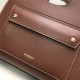 Small Topstitched Leather Pocket Tote Brown High