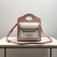 Mini Two-tone Canvas and Leather Pocket Bag Pink High