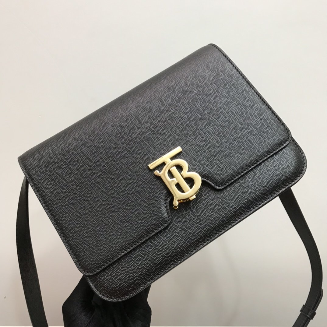 Medium Grainy Leather TB Bag Black High