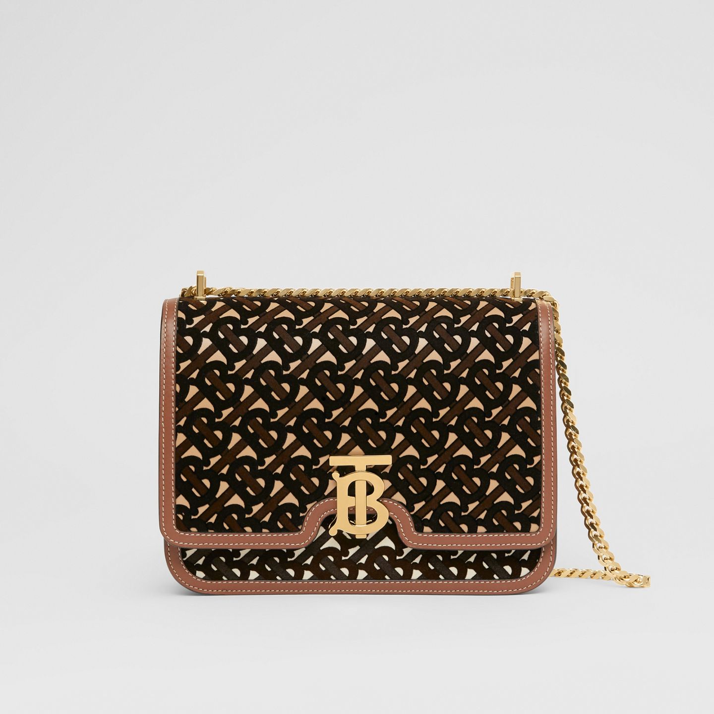 Medium Monogram Flocked Leather TB Bag High