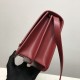 Medium Leather TB Bag Burgundy High