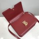 Medium Leather TB Bag Burgundy High