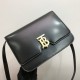 Medium Leather TB Bag Black High