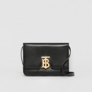 Small Grainy Leather TB Bag Black High