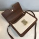 Small Tri-tone Canvas and Leather TB Bag Brown High